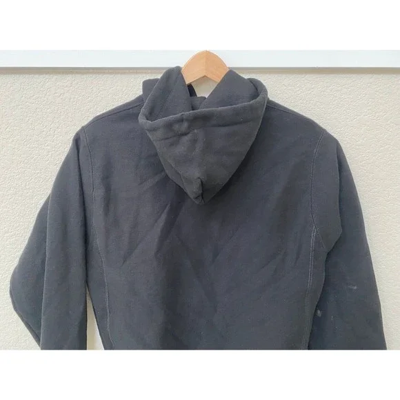 Champion Reverse Weave Black Hoodie Men's Small Sweatshirt Spell Out Logo - Picture 6 of 9